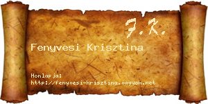 Fenyvesi Krisztina névjegykártya