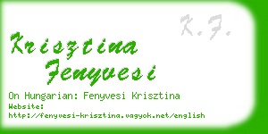 krisztina fenyvesi business card